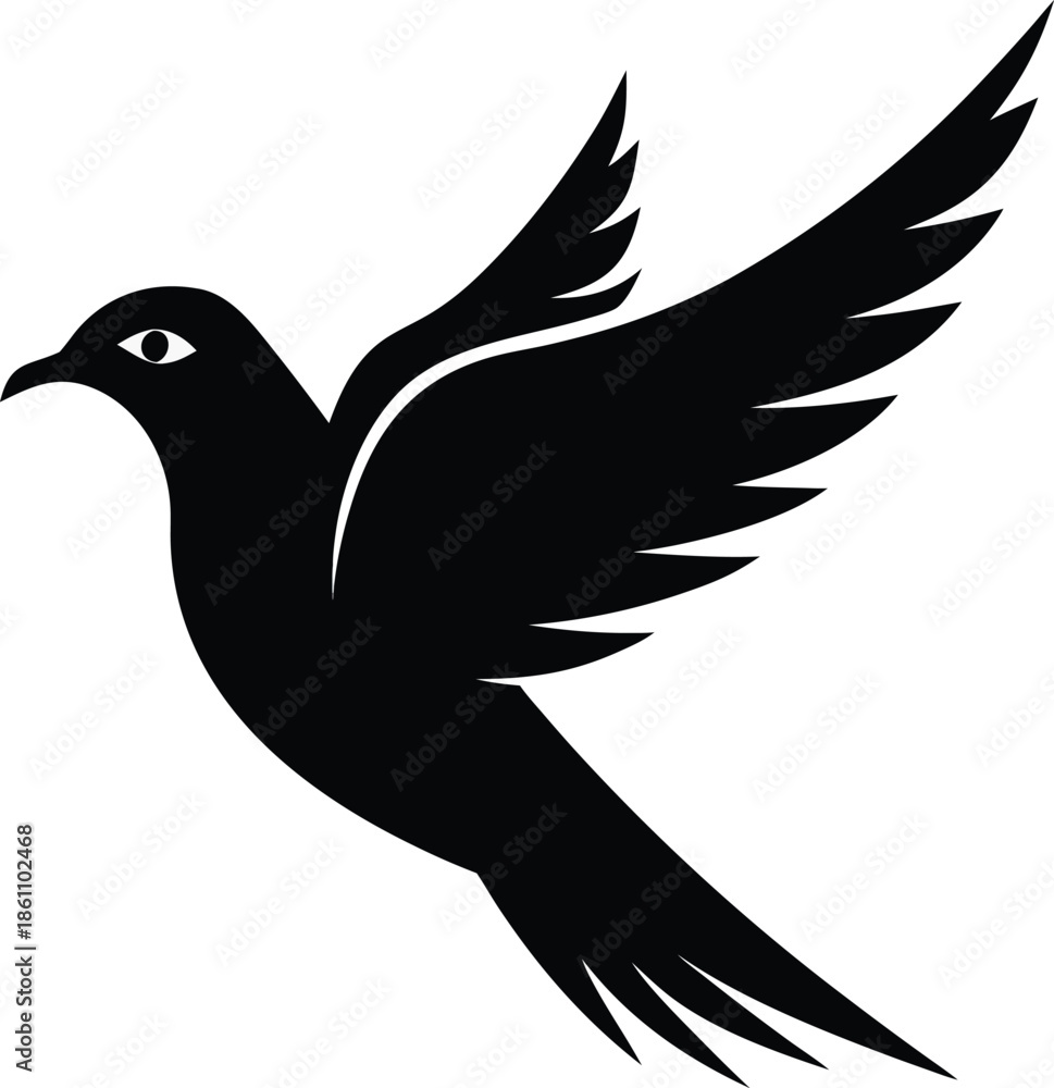 Fototapeta premium A Detailed Vector Illustration Of A Bird In Flight Artistic Design
