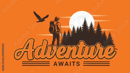 Hiking Adventurer Portrait in Outdoor Adventure Scene.