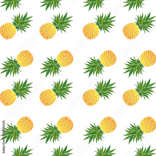 pineapple fruit illustration, summer fresh fruit theme	
