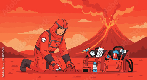 Rescuer in Protective Suit Preparing Equipment.