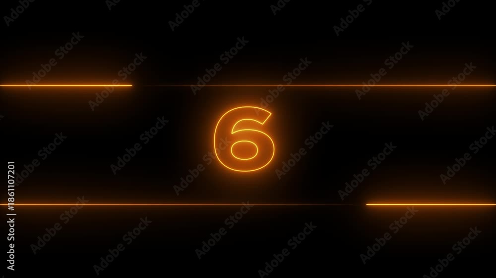 10Secs Countdown Timer. neon numbers from 10 to 0 count animation on ...