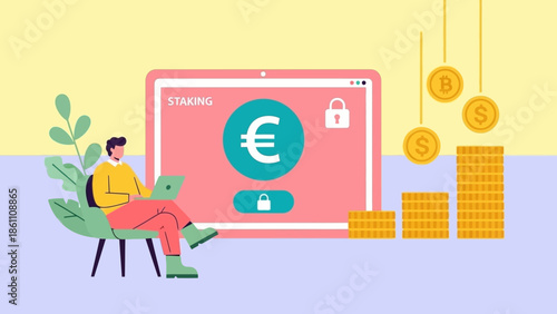 Person using laptop with secure online banking transaction.