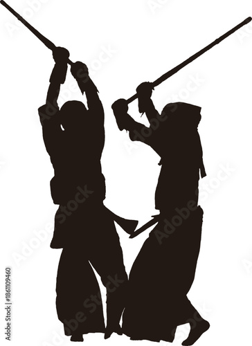 日本の武道である剣道のシルエット