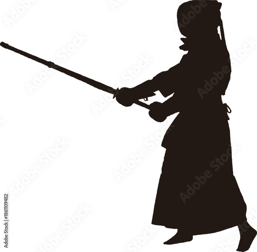 日本の武道である剣道のシルエット