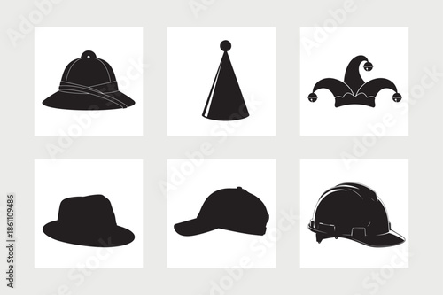 set of hats vector