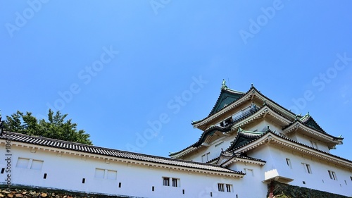 青空と春の和歌山城天守閣
