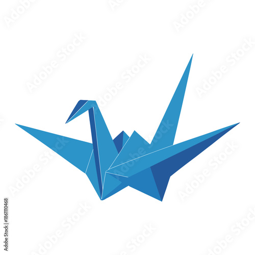 origami crane isolated on white