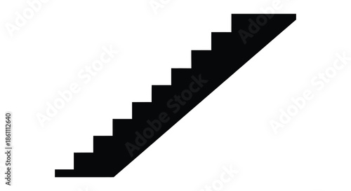 A striking visual representation of a staircase ascending diagonally presented as a silhouette
