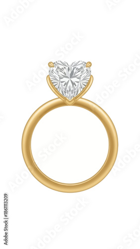 Gold Diamond Engagement Ring Illustration
