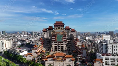 Yulin Palace Aerial View, Guangxi China - Traditional Architecture and City Skyline