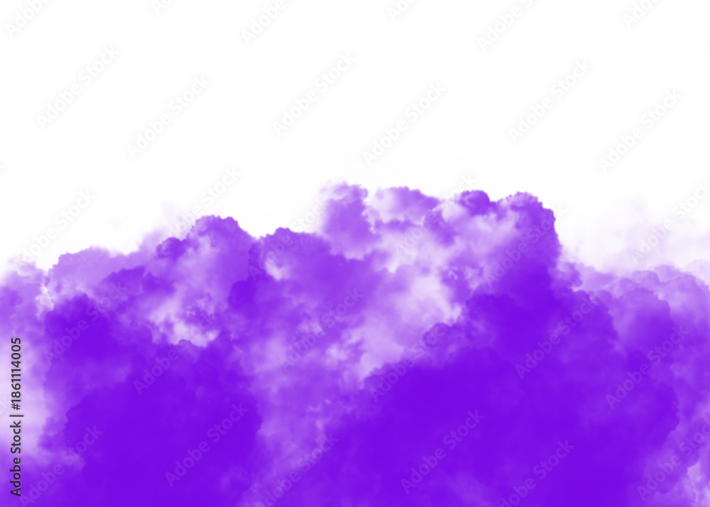 Naklejka premium Dark purple cloud fluffy, fog or mist smoke design on transparent background.