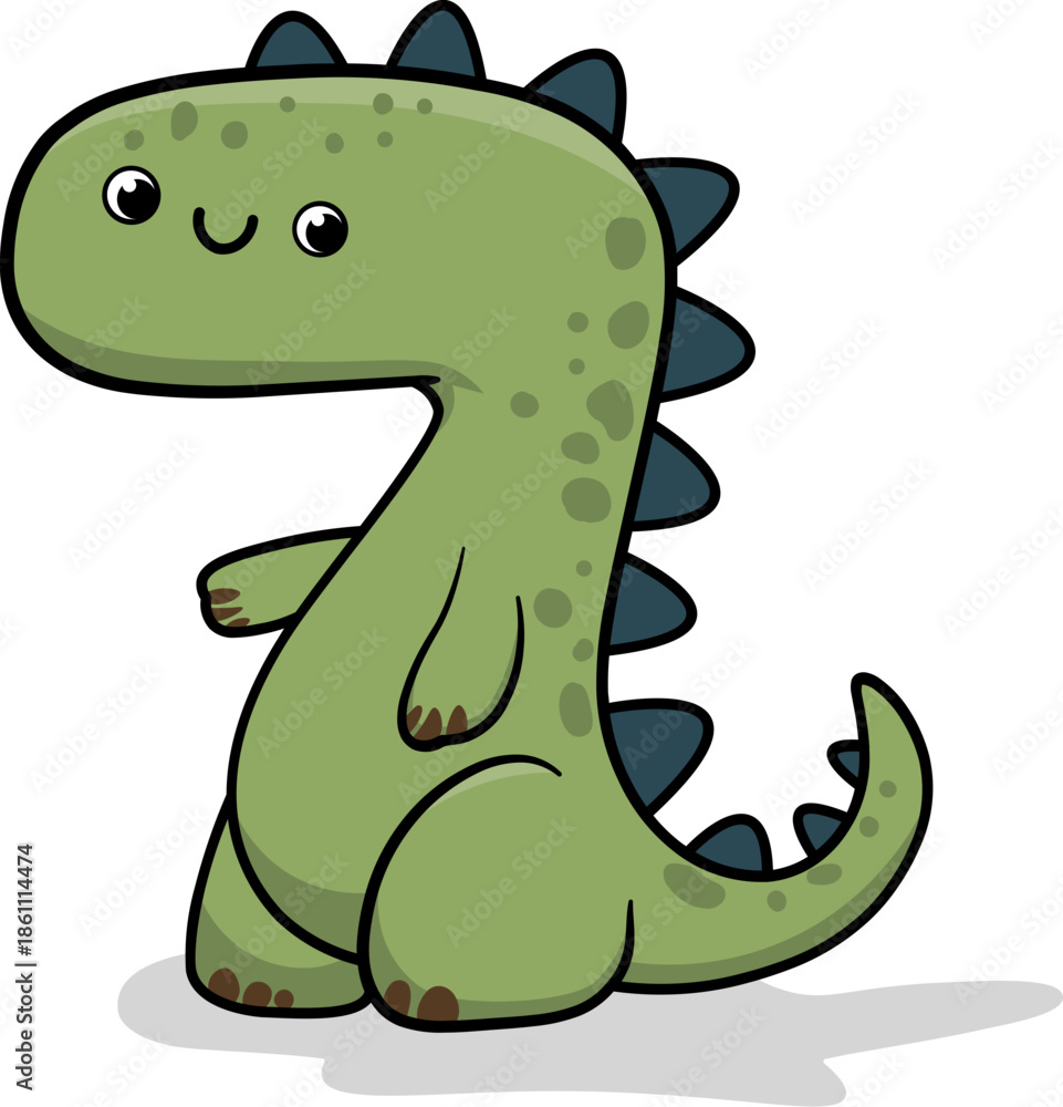 Fototapeta premium cute number birthday dinosaur hand drawn