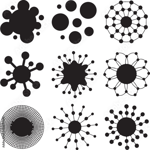 set of gymnasts in various acrobatic poses and movements