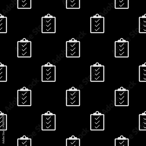 Check list seamless pattern isolated on black background