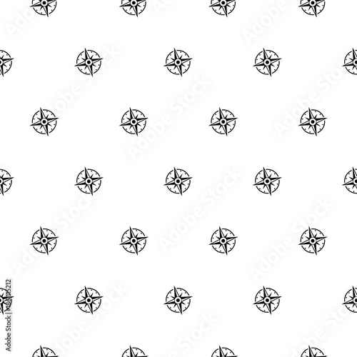 Compass seamless pattern isolated on white background