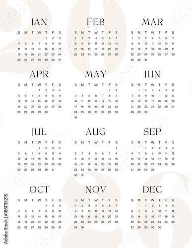 New year calendar for 2026