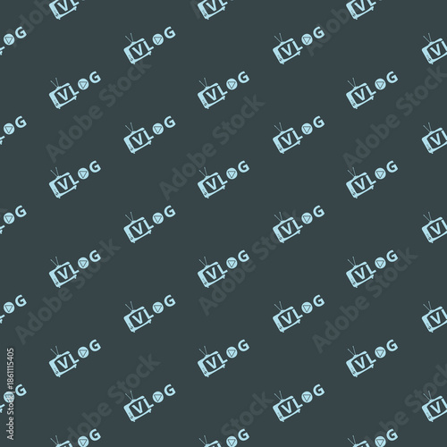 Creative logo for video vlog or channel seamless pattern isolated on color background