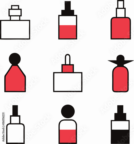 set of perfume bottles