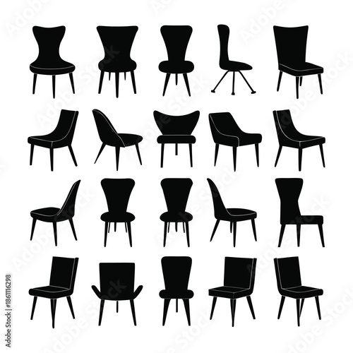 Фотография set of chairs silhouettes