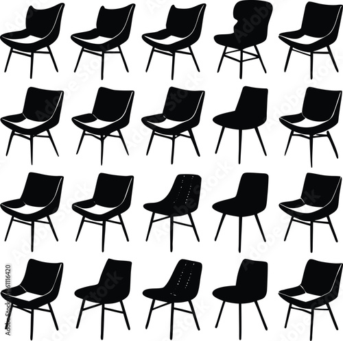 set of chairs silhouettes