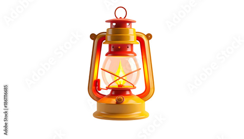 Wallpaper Mural A detailed, stylized illustration of a lit, vibrant orange and yellow lantern Torontodigital.ca