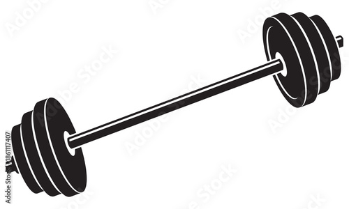 Barbell Vector Illustration. Gym Weight Lifting Equipment Silhouette