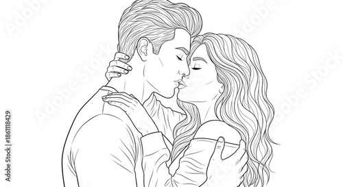 Romantic Couple Kissing Intimately, Passionate Love Embrace, Relationship Goals, Valentine's Day, Anniversary, Wedding, Couple's