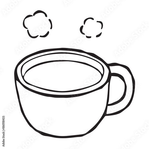 【線画】ホットドリンク