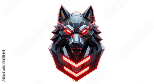 Cybernetic Wolf Emblem for Gaming Esports Team, Tech Brand, or Fierce Mascot Logo