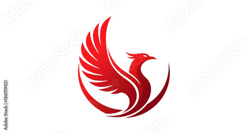 Dynamic Red Phoenix Logo for Business Growth Success Rebirth Transformation and Leadership Branding