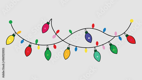 Christmas lights SVG file featuring colorful string lights in a festive arrangement..eps