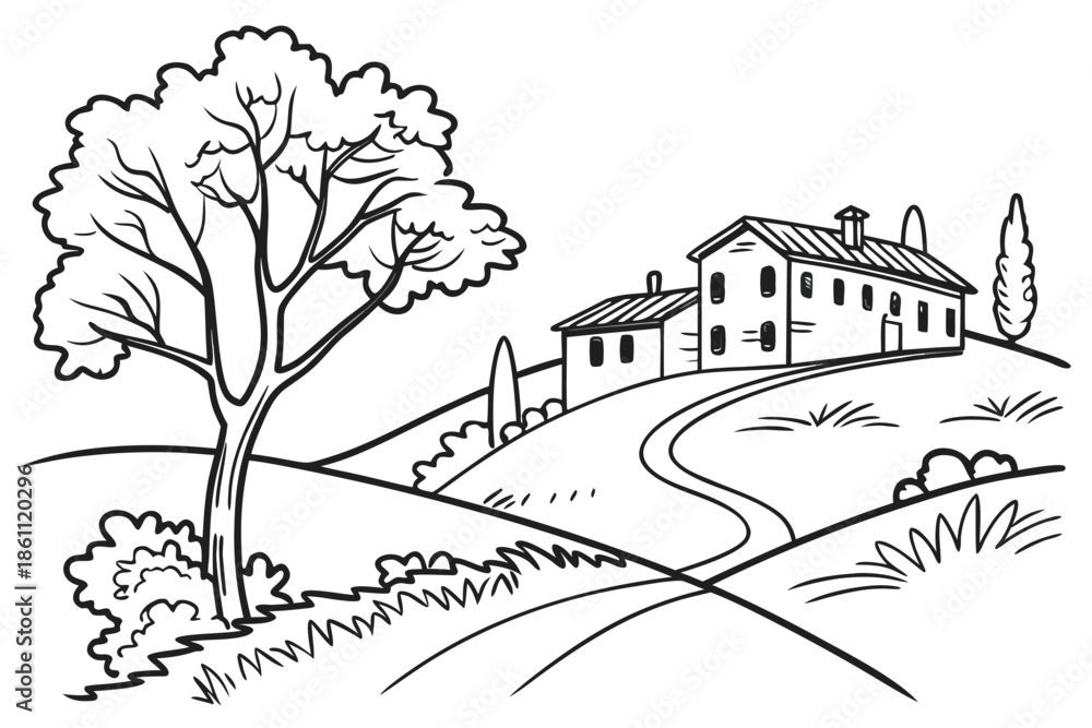 Naklejka premium vector illustration of a city landscape