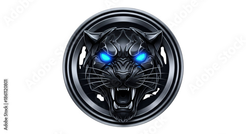 Fierce Panther Emblem for Gaming, Tech, Security Brands; Powerful, Aggressive, Modern Design