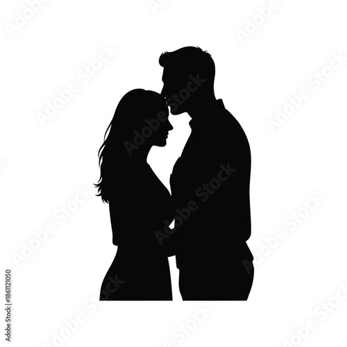Embracing Love: Romantic Silhouettes of Couples in Affection