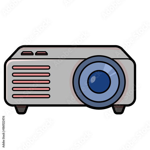 cartoon projector gray blue lens clip art preview