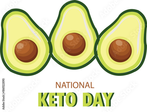 National Keto Day Avocado Illustration