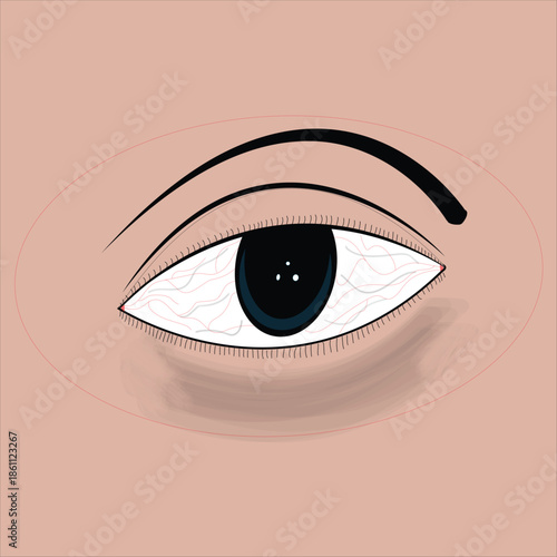 Minimalist Human Eye Illustration