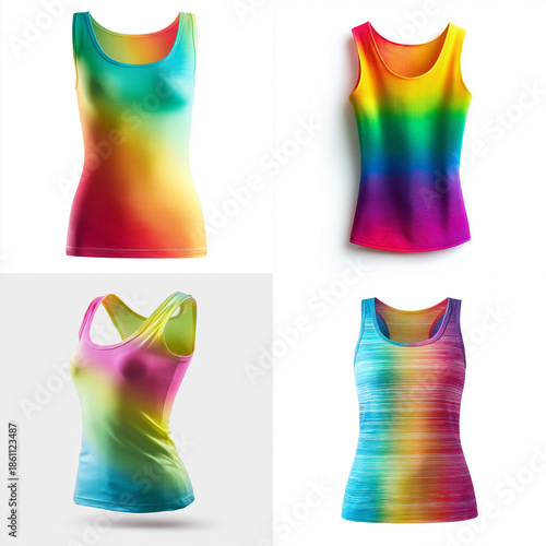 Vibrant rainbow tank tops showcase colorful pride and individuality