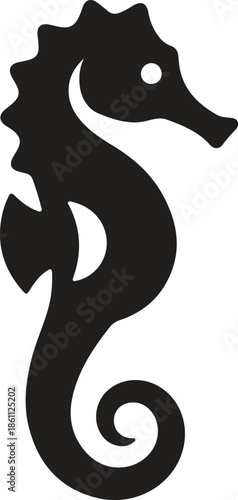 Seahorse Logo Icon Elegant Marine Life Silhouette for Aquatic and Coastal Branding