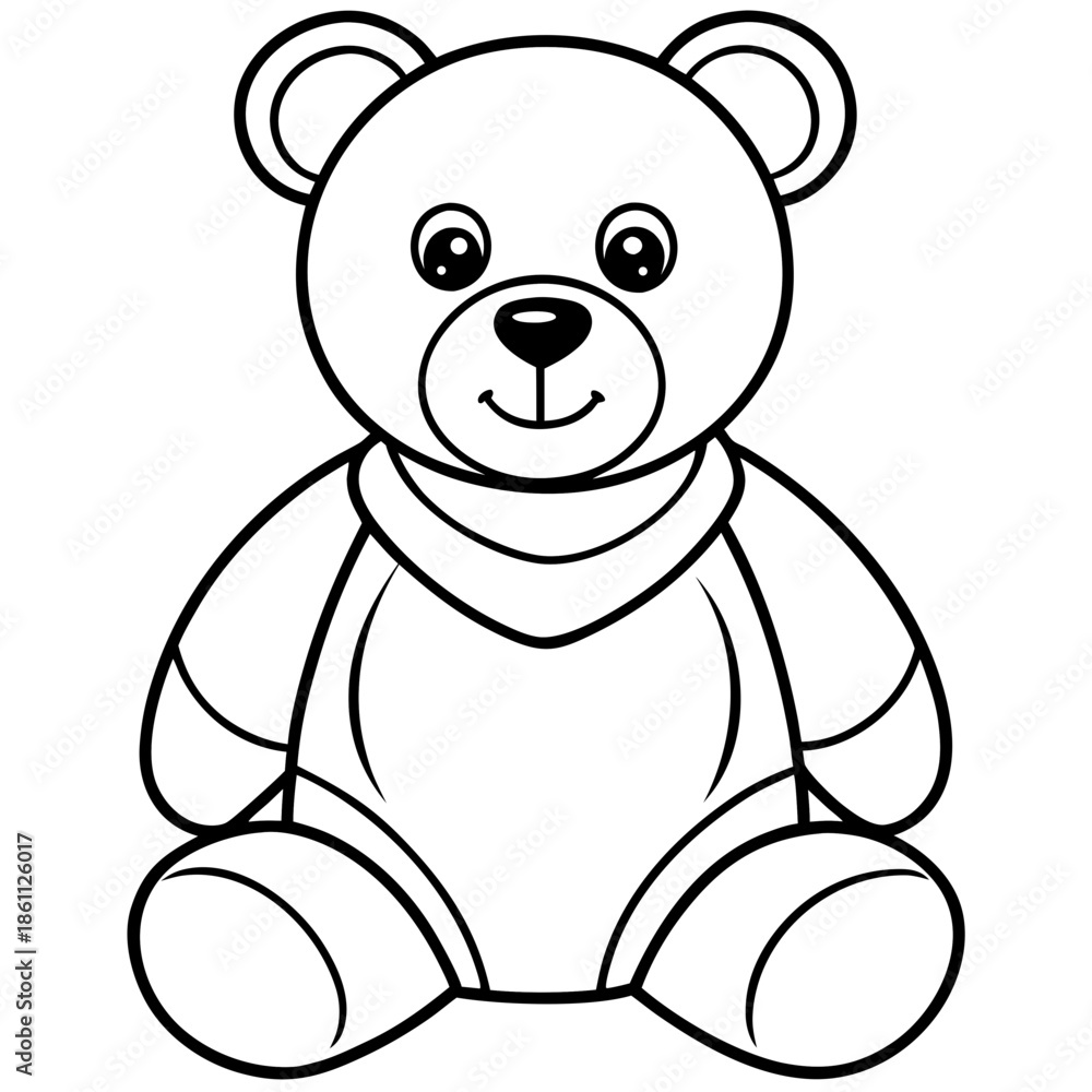 Obraz premium Teddy line art vector