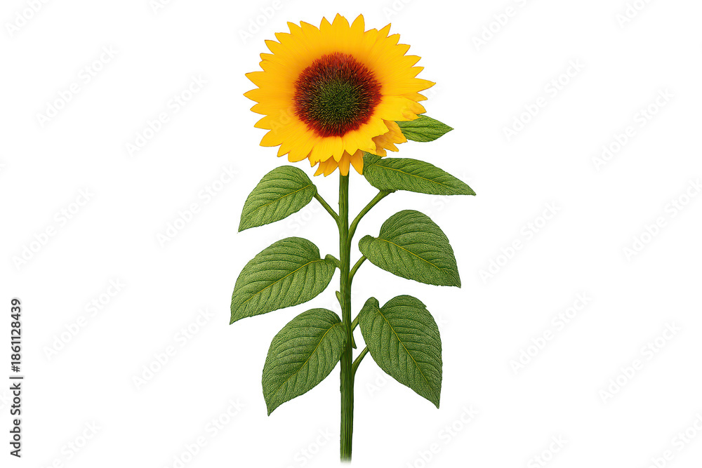 Fototapeta premium Bright Yellow Sunflower with a transparent background design image