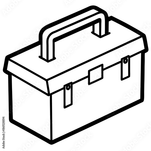 Toolbox line art vector