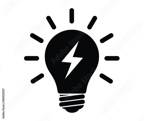Bright Idea Lightbulb Icon Symbolizing Innovation, Energy, and Inspiration for Visual Content