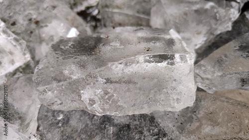 pile of ice rocks close up