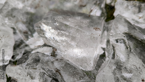 pile of ice rocks close up