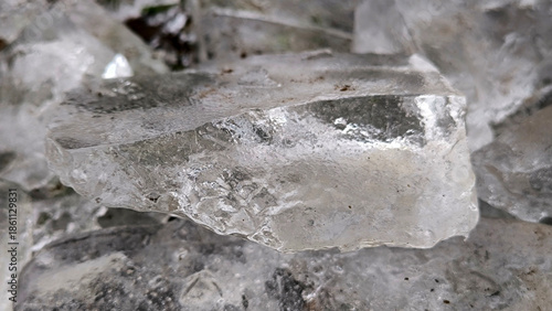 pile of ice rocks close up
