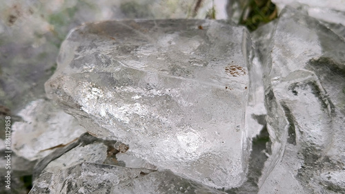 pile of ice rocks close up