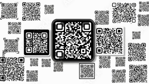 QR Codes Collection Digital Information Technology.