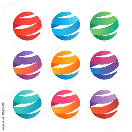 Colorful spheres isolated on white background