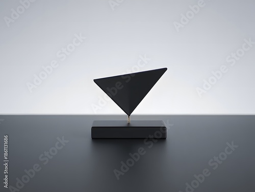 Modern minimalist sculpture on a table